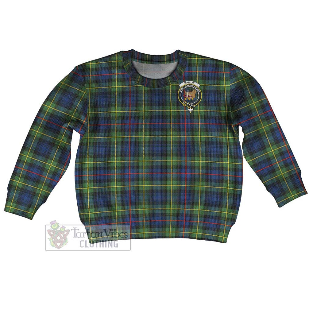 Baillie (Bailey) Tartan Kid Ugly Sweater with Family Crest Kid - Tartan Vibes Clothing