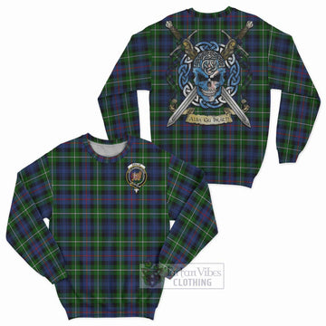 Baillie (Bailey) Tartan Sweatshirt with Family Crest Celtic Skull Style Unisex - Tartan Vibes Clothing
