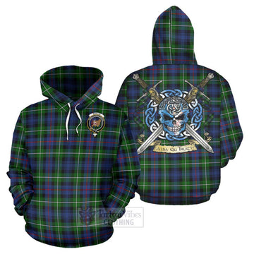Baillie (Bailey) Tartan Hoodie with Family Crest Celtic Skull Style Zip Hoodie - Tartan Vibes Clothing
