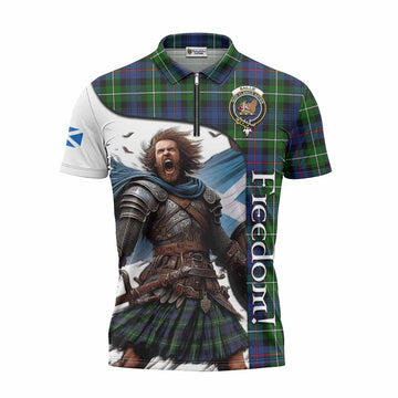 Baillie (Bailey) Crest Tartan Zipper Polo Shirt Inspired by the Freedom of Scottish Warrior Unisex - Tartan Vibes Clothing