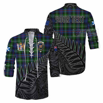 Baillie (Bailey) Crest Tartan Ghillie Kilt Shirt with New Zealand Silver Fern Half Style Men - Tartan Vibes Clothing