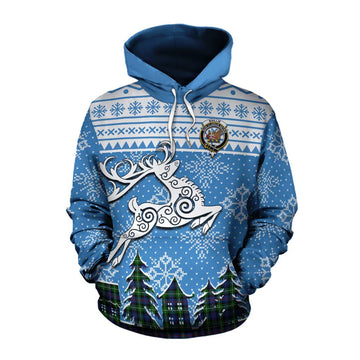 Baillie (Bailey) Clan Christmas Cotton Hoodie Celtic Reindeer Style Pullover Hoodie XS - Tartan Vibes Clothing