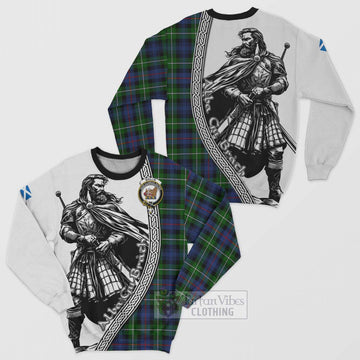 Baillie (Bailey) Tartan Clan Crest Sweatshirt with Highlander Warrior Celtic Style Unisex - Tartan Vibes Clothing