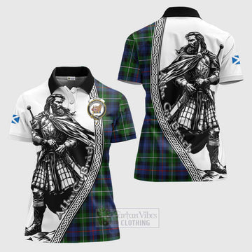 Baillie (Bailey) Tartan Clan Crest Women's Polo Shirt with Highlander Warrior Celtic Style Women - Tartan Vibes Clothing