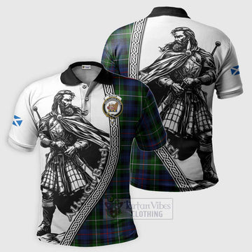 Baillie (Bailey) Tartan Clan Crest Polo Shirt with Highlander Warrior Celtic Style