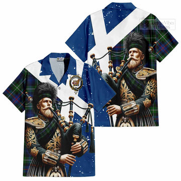 Baillie (Bailey) Tartan Hawaiian Shirt with Family Crest Scottish Bagpiper Vibes Kid - Tartan Vibes Clothing