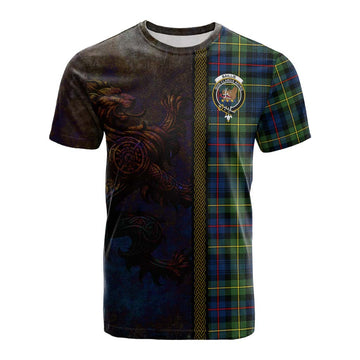 Baillie (Bailey) Tartan Family Crest Cotton T-shirt Alba Gu Brath Be Brave Lion Ancient Style