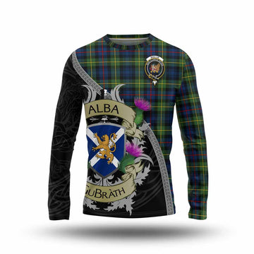 Baillie (Bailey) Tartan Family Crest Long Sleeve T-Shirt Lion Rampant Royal Thistle Shield Celtic Inspired Unisex - Tartan Vibes Clothing
