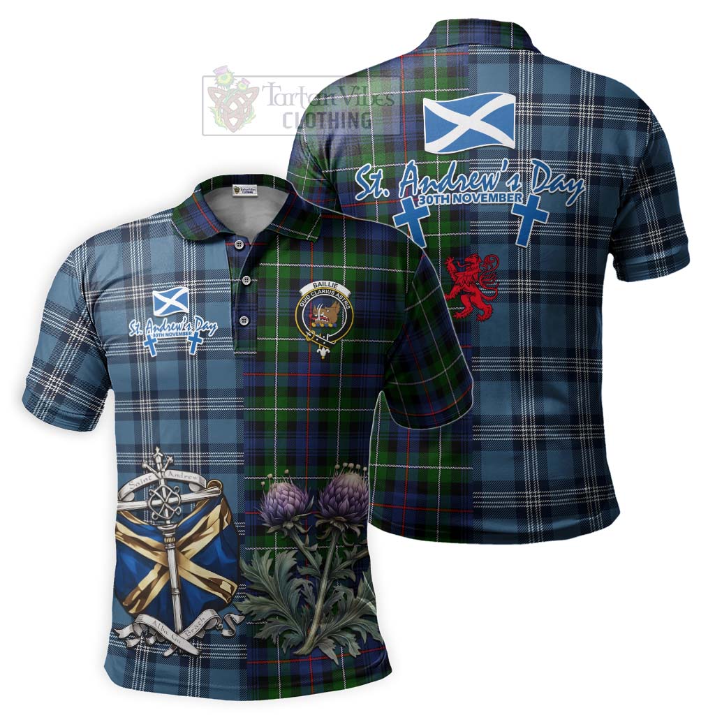 Baillie (Bailey) Tartan Polo Shirt Happy St. Andrew's Day Half Tartan Style Kid - Tartan Vibes Clothing