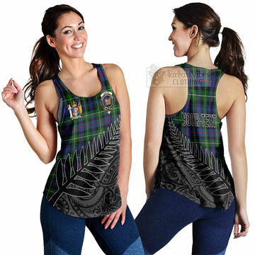 Baillie (Bailey) Crest Tartan Women's Racerback Tanks with New Zealand Silver Fern Half Style 4XL - Tartan Vibes Clothing