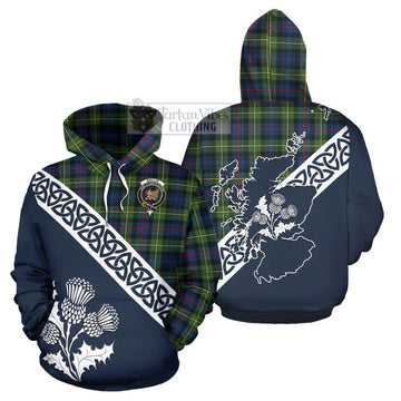 Baillie (Bailey) Tartan Hoodie Featuring Thistle and Scotland Map Zip Hoodie - Tartan Vibes Clothing