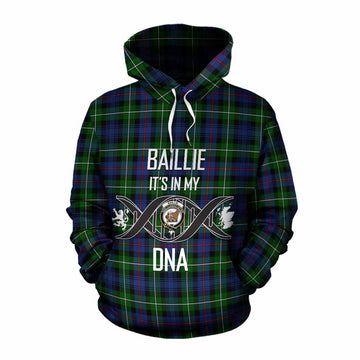 Baillie (Bailey) Tartan Cotton Hoodie with Family Crest DNA In Me Style Pullover Hoodie XS - Tartan Vibes Clothing