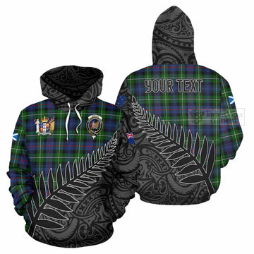 Baillie (Bailey) Crest Tartan Hoodie with New Zealand Silver Fern Half Style Zip Hoodie - Tartan Vibes Clothing