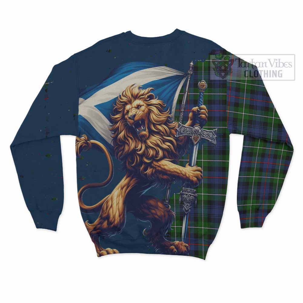 Baillie (Bailey) Tartan Family Crest Sweatshirt with Scottish Majestic Lion - Tartan Vibes Clothing