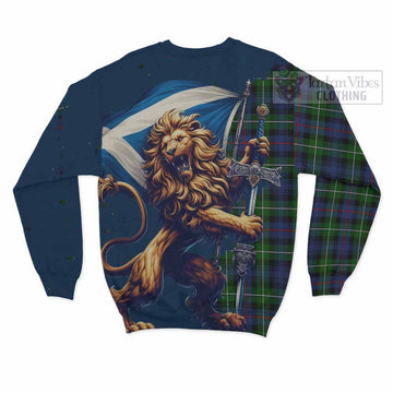 Baillie (Bailey) Tartan Family Crest Sweatshirt with Scottish Majestic Lion - Tartan Vibes Clothing