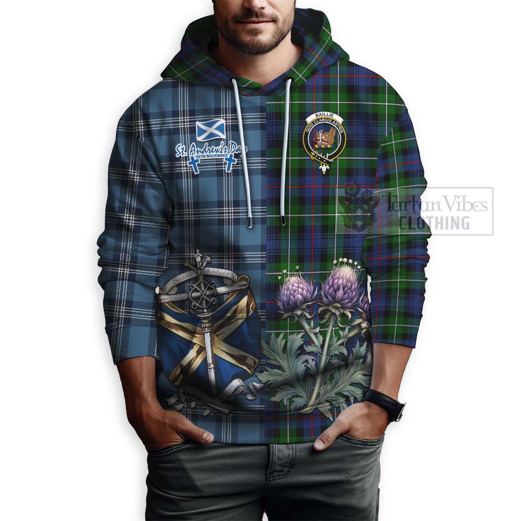 Baillie (Bailey) Tartan Hoodie Happy St. Andrew's Day Half Tartan Style - Tartan Vibes Clothing