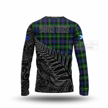 Baillie (Bailey) Crest Tartan Long Sleeve T-Shirt with New Zealand Silver Fern Half Style - Tartan Vibes Clothing
