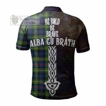 Baillie (Bailey) Tartan Family Crest Polo Shirt Alba Gu Brath Be Brave Lion Ancient Style - Tartan Vibes Clothing