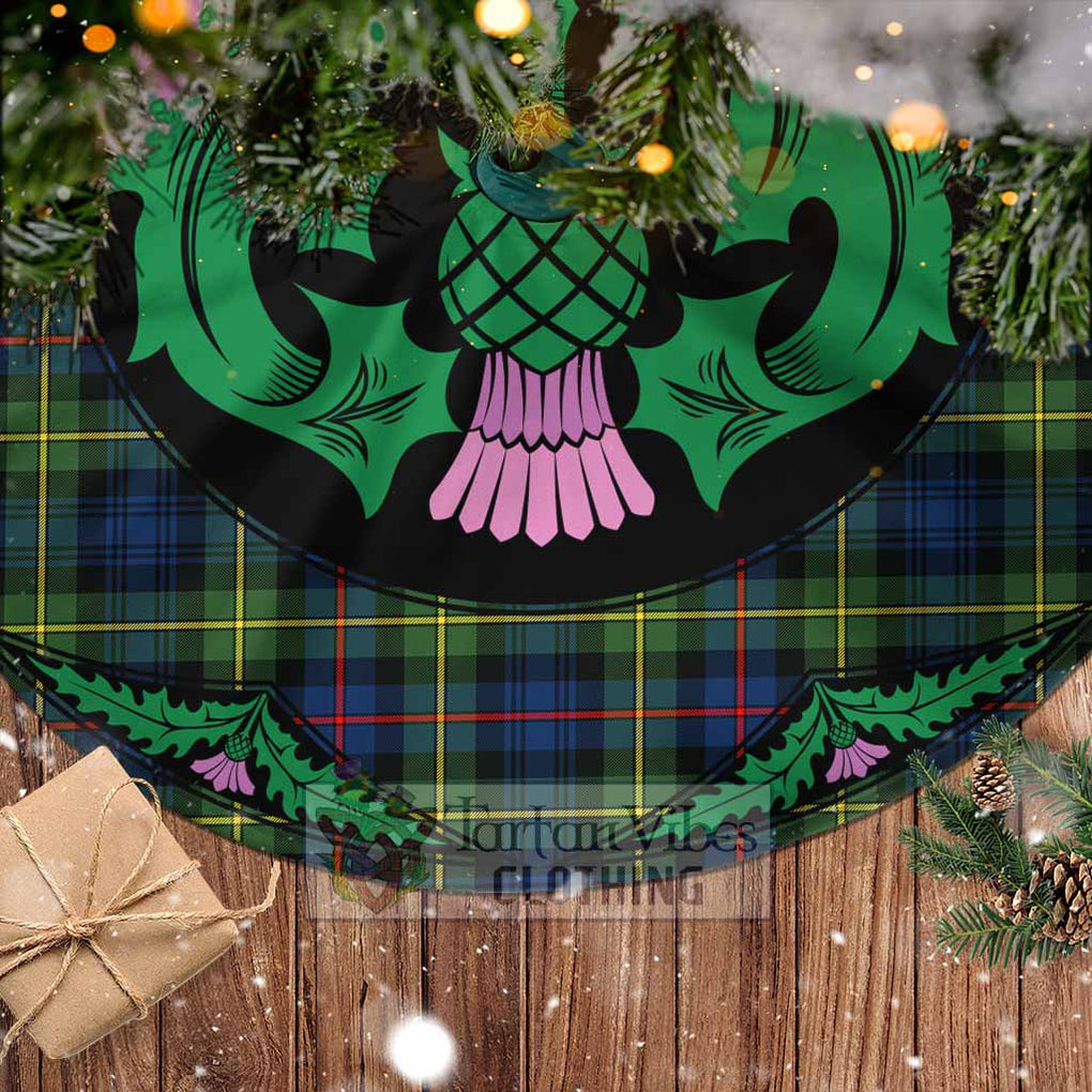 Baillie (Bailey) Tartan Christmas Tree Skirt Scottish Thistle Style - Tartan Vibes Clothing