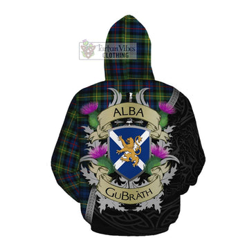 Baillie (Bailey) Tartan Family Crest Cotton Hoodie Lion Rampant Royal Thistle Shield Celtic Inspired Pullover Hoodie - Tartan Vibes Clothing