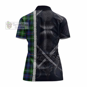 Baillie (Bailey) Tartan Women's Polo Shirt with Family Crest Cross Sword Thistle Celtic Vibes - Tartan Vibes Clothing