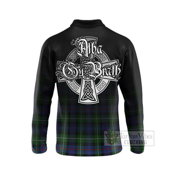 Baillie (Bailey) Tartan Long Sleeve Polo Shirt Featuring Alba Gu Brath Family Crest Celtic Inspired - Tartan Vibes Clothing