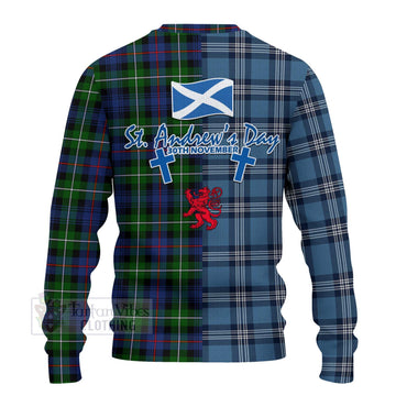 Baillie (Bailey) Tartan Knitted Sweater Happy St. Andrew's Day Half Tartan Style - Tartan Vibes Clothing