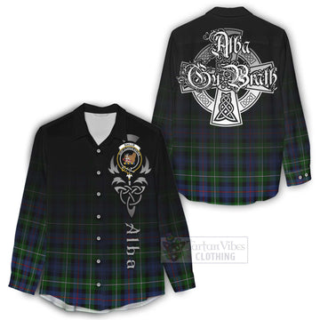 Baillie (Bailey) Tartan Women's Casual Shirt Featuring Alba Gu Brath Family Crest Celtic Inspired - Tartan Vibes Clothing