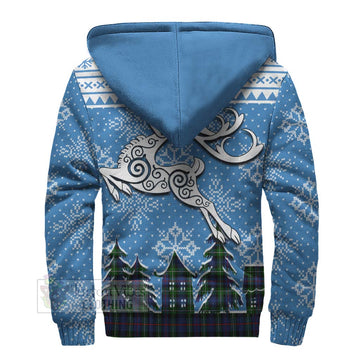 Baillie (Bailey) Clan Christmas Sherpa Hoodie Celtic Reindeer Style - Tartan Vibes Clothing