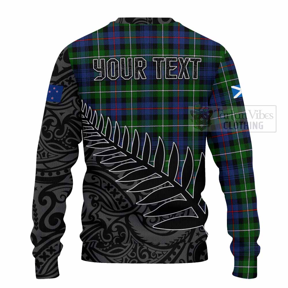 Baillie (Bailey) Crest Tartan Knitted Sweater with New Zealand Silver Fern Half Style - Tartan Vibes Clothing