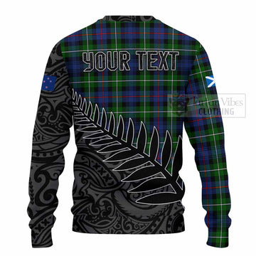 Baillie (Bailey) Crest Tartan Knitted Sweater with New Zealand Silver Fern Half Style - Tartan Vibes Clothing