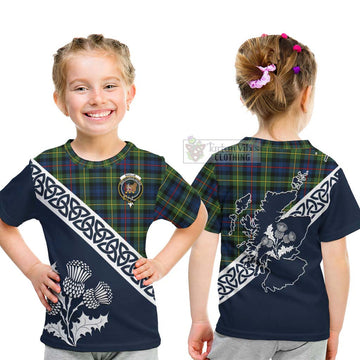 Baillie (Bailey) Tartan Kid T-Shirt Featuring Thistle and Scotland Map - Tartan Vibes Clothing