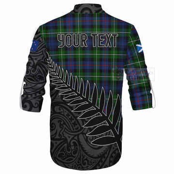 Baillie (Bailey) Crest Tartan Ghillie Kilt Shirt with New Zealand Silver Fern Half Style - Tartan Vibes Clothing