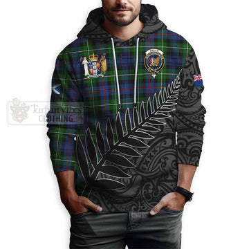 Baillie (Bailey) Crest Tartan Hoodie with New Zealand Silver Fern Half Style - Tartan Vibes Clothing