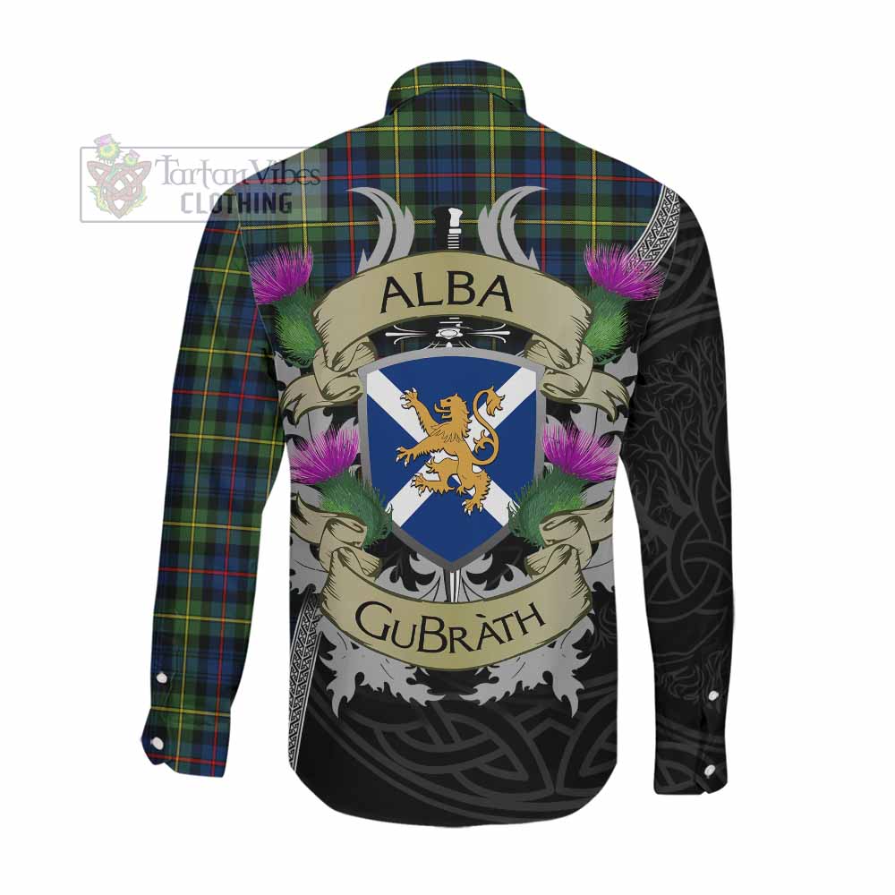 Baillie (Bailey) Tartan Family Crest Long Sleeve Button Shirt Lion Rampant Royal Thistle Shield Celtic Inspired Men's Shirt - Tartan Vibes Clothing