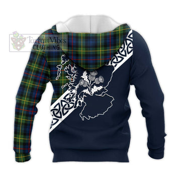 Baillie (Bailey) Tartan Knitted Hoodie Featuring Thistle and Scotland Map - Tartan Vibes Clothing