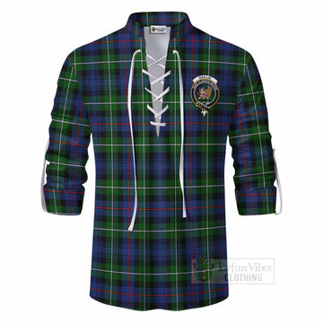 Baillie (Bailey) Tartan Ghillie Kilt Shirt with Family Crest DNA In Me Style - Tartan Vibes Clothing