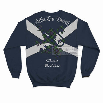 Baillie (Bailey) Tartan Lion Rampant Sweatshirt Proudly Display Your Heritage with Alba Gu Brath and Clan Name - Tartan Vibes Clothing