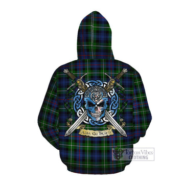 Baillie (Bailey) Tartan Cotton Hoodie with Family Crest Celtic Skull Style Pullover Hoodie - Tartan Vibes Clothing
