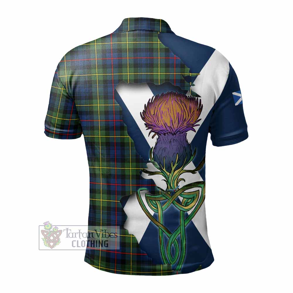 Tartan Vibes Clothing Baillie (Bailey) Tartan Family Crest Polo Shirt Scottish Thistle Celtic Inspired