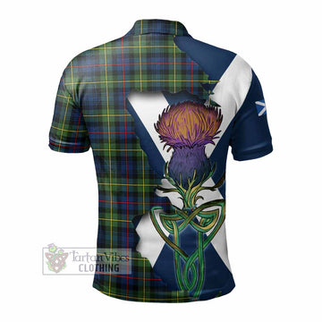 Tartan Vibes Clothing Baillie (Bailey) Tartan Family Crest Polo Shirt Scottish Thistle Celtic Inspired