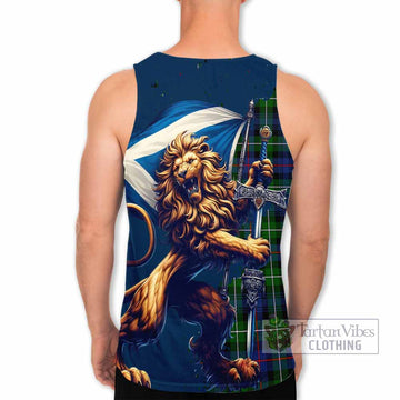 Baillie (Bailey) Tartan Family Crest Men's Tank Top with Scottish Majestic Lion - Tartan Vibes Clothing