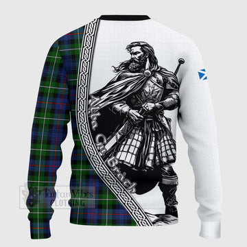Baillie (Bailey) Tartan Clan Crest Knitted Sweater with Highlander Warrior Celtic Style - Tartan Vibes Clothing