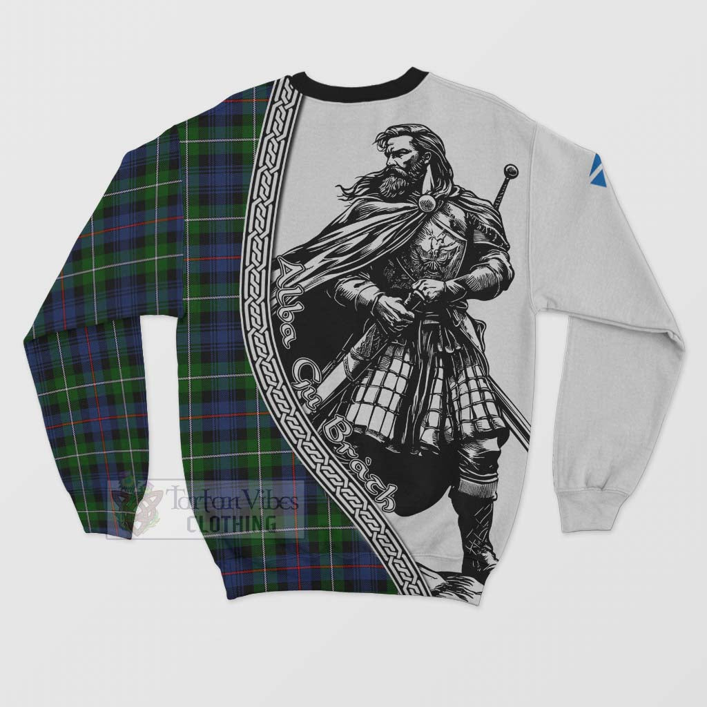 Baillie (Bailey) Tartan Clan Crest Sweatshirt with Highlander Warrior Celtic Style - Tartan Vibes Clothing