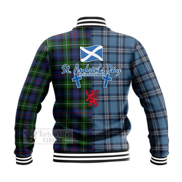 Baillie (Bailey) Tartan Baseball Jacket Happy St. Andrew's Day Half Tartan Style - Tartan Vibes Clothing