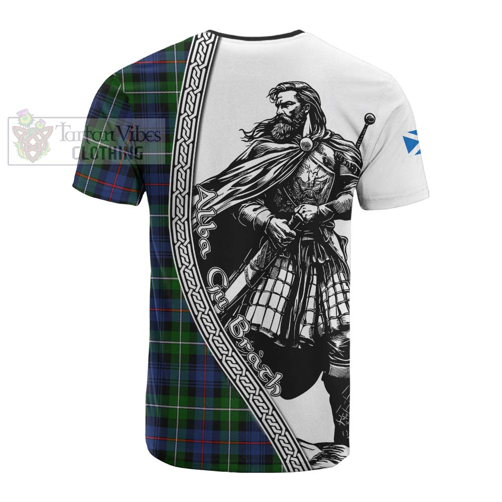 Baillie (Bailey) Tartan Clan Crest Cotton T-shirt with Highlander Warrior Celtic Style - Tartan Vibes Clothing