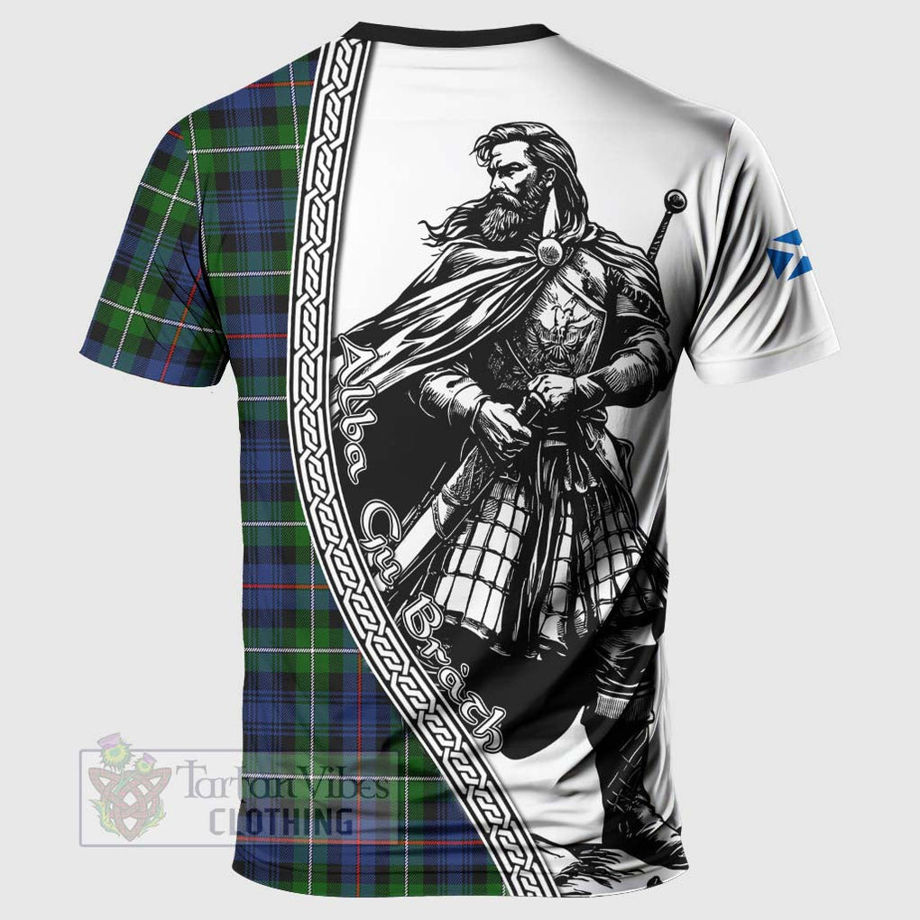 Tartan Vibes Clothing Baillie (Bailey) Tartan Clan Crest T-Shirt with Highlander Warrior Celtic Style