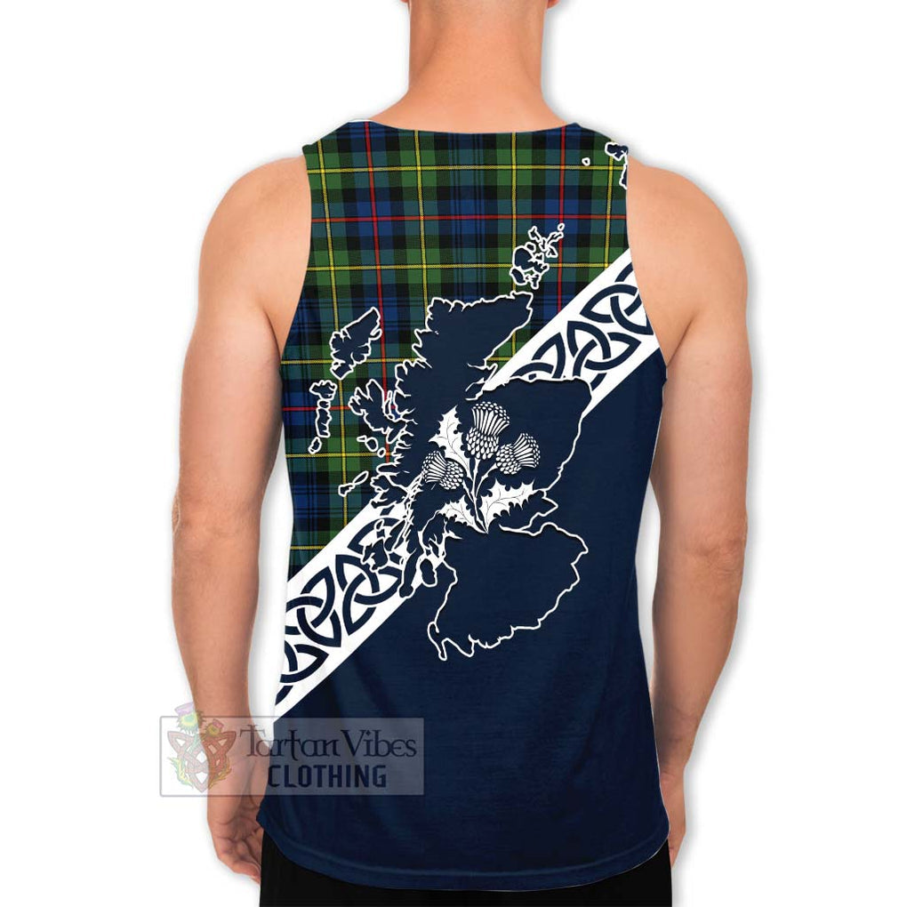 Baillie (Bailey) Tartan Men's Tank Top Featuring Thistle and Scotland Map - Tartan Vibes Clothing