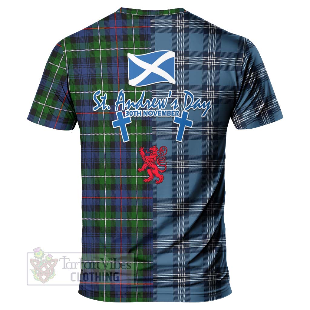 Baillie (Bailey) Tartan T-Shirt Happy St. Andrew's Day Half Tartan Style - Tartan Vibes Clothing