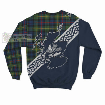 Baillie (Bailey) Tartan Sweatshirt Featuring Thistle and Scotland Map - Tartan Vibes Clothing